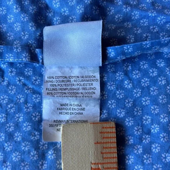 Vtg Laura Ashley Quilted Pillow Shams Blue & White 28 X 22 Shabby Chic Country - Picture 6 of 6